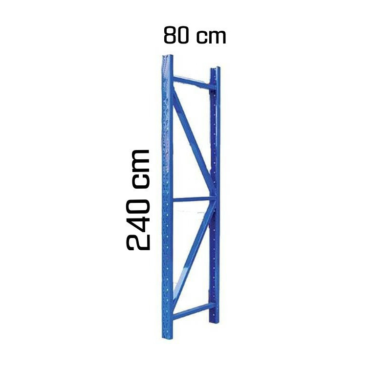 Base de coluna intermediária, carga média, 240 X 80 CM, cor azul