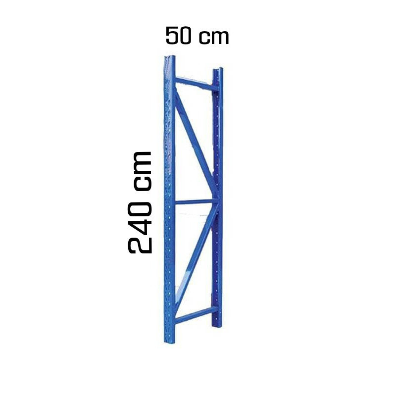 Base de coluna intermediária, carga média, 240 X 50 CM, cor azul